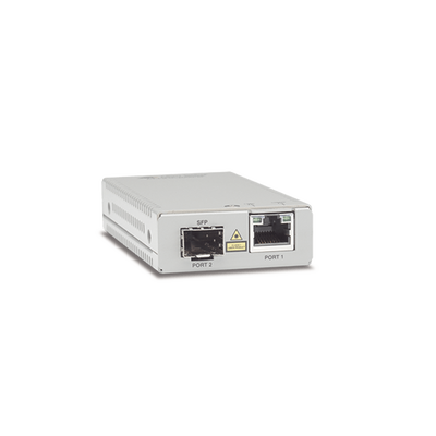 Convertidor de medios gigabit ethernet a fibra óptica con puerto SFP (la distancia y tipo de fibra óptica depende del transceptor), con fuente de alimentación multi-región