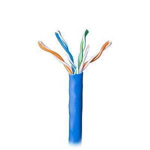 Cable par trenzado nivel 5 (CAT 5e), CMR, de color azul, de 4 pares de conductores sólidos de cobre AWG 24.para aplicaciones de CCTV/Redes de datos/IP Megapixel/Control RS485.