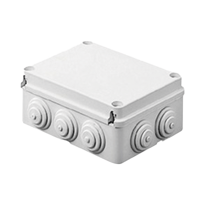Caja de derivación de PVC Auto-extinguible con 12 entradas, tapa atornillada, 380x300x120 MM, Para Exterior (IP55)