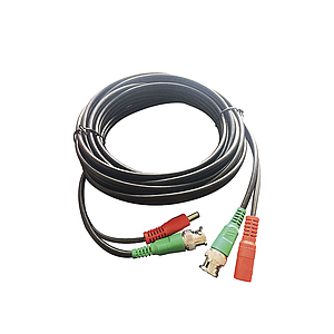 Cable Coaxial armado con conector BNC y Alimentación, longitud de 5m, Optimizado para HD ( TurboHD, HD-SDI, AHD )