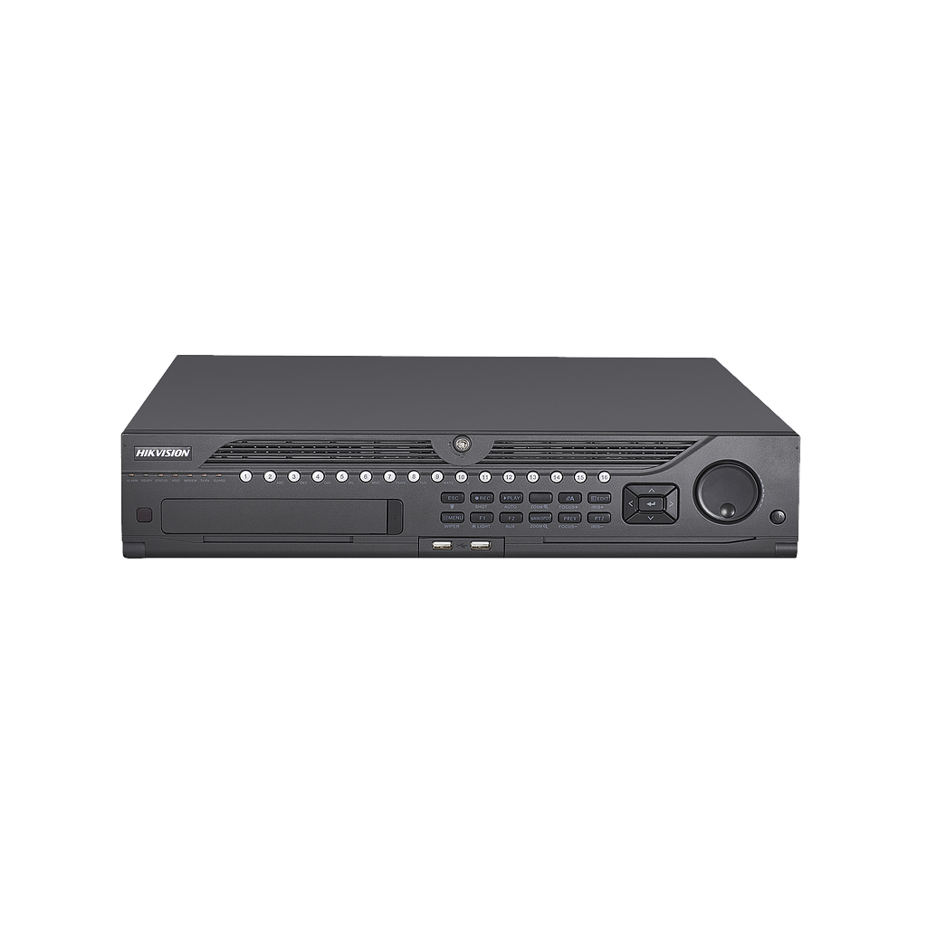DVR 8 Megapixel / 32 Canales TURBOHD + 32 Canales IP / 8 Bahias de Disco Duro / 16 Canales de Audio / Videoanalisis / 16 Entradas de Alarma / Arreglo RAID