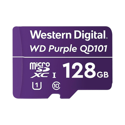 Memoria microSD de 128 GB PURPLE, Especializada Para Videovigilancia, 3 VECES MAYOR DURACIÓN QUE UNA CONVENCIONAL