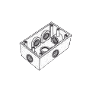 Caja Condulet FS de 3/4" ( 19.05 mm ) con seis bocas a prueba de intemperie.