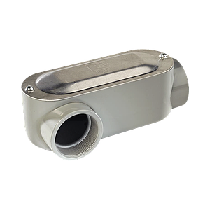 Caja oval roscada tipo OLR de 2" (50.8 mm) Incluye tapa y tornillos.