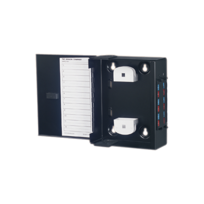 Mini Caja de Conexión de Fibra Óptica, Para Montaje en Pared, Hasta 48 Puertos LC (Acepta Dos Placas Acopladoras), Color Negro