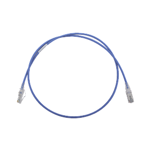Patch Cord MC6 Modular Cat6 UTP, CM/LS0H, 3ft, Color Azul, Diámetro Reducido (28AWG)