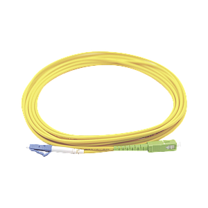 Jumper de Fibra Óptica Monomodo LC/UPC SC/APC Simplex, color amarillo 1 metro