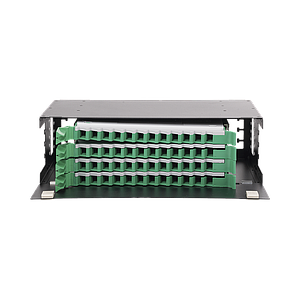 Distribuidor de Fibra Óptica con bandejas deslizables, vacío, 19in, acepta 48 adaptadores "LC Duplex" o "LC Simplex" o 48 "SC" Simplex, 3U