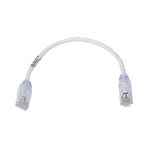 Cable de Parcheo UTP, Cat6A, Diámetro Reducido (28 AWG), CM/LSZH, Color Blanco Mate, 8in (20.3cm)