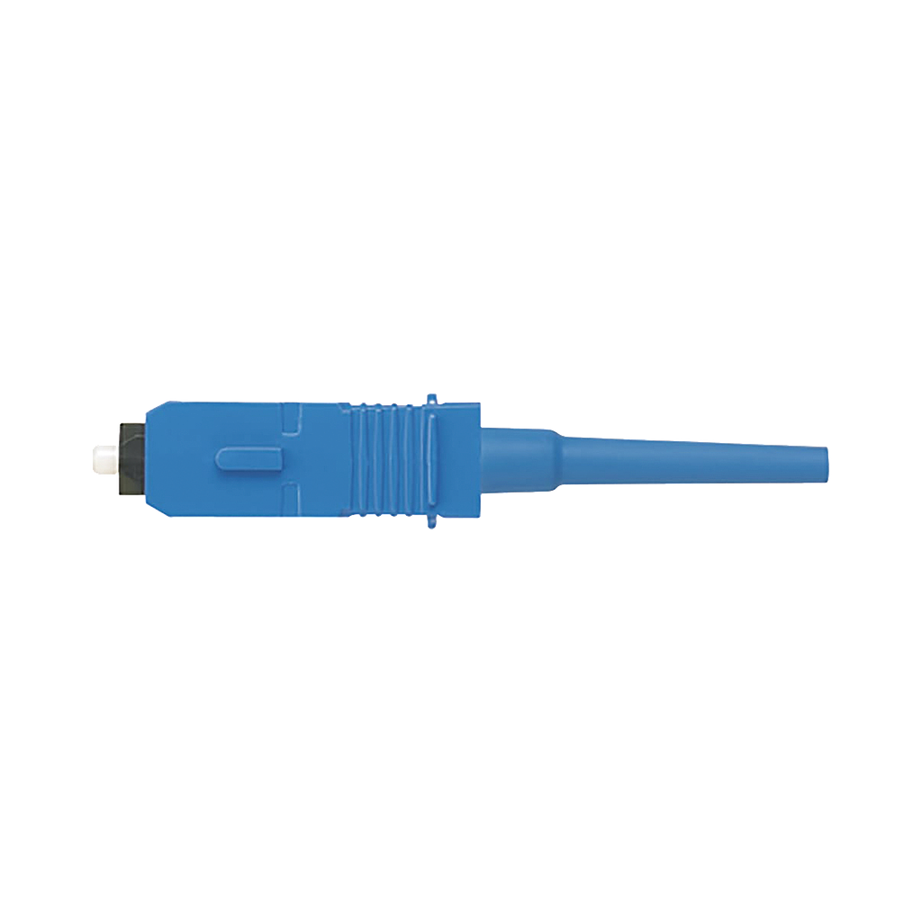 Conector de Fibra Óptica SC Simplex OptiCam, Monomodo 9/125 OS2, Pre-pulido, Color Azul