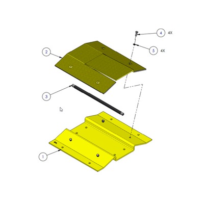 Adaptador de picos para barrera 1603-180 / Permite agregar hasta 4 secciones de 90 cm de picos poncha llantas a la barrera DKS 1603-180