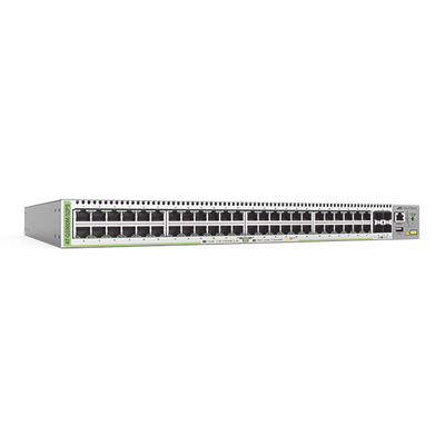 Switch PoE+ Administrable CentreCOM GS980M, Capa 3 de 48 puertos 10/100/1000Mbps + 4 SFP Gigabit, 740 W