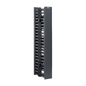 Organizador Vertical Doble NetRunner, para Rack Abierto de 45 Unidades, 125 mm de Ancho, Color Negro
