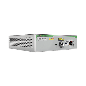 Convertidor de medios Gigabit Ethernet PoE+ a fibra óptica, conector LC, multimodo (MMF), distancia hasta 550 m