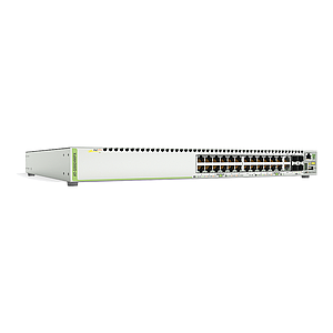 Switch PoE+ Stackeable Capa 3, 24 puertos 10/100/1000 Mbps + 2 puertos SFP Combo + 2 puertos SFP+ 10 G Stacking, 370 W