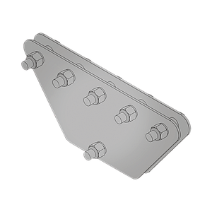 Placas igualadoras con tornillería y separadores, para 5 retenidas. Galvanizado en inmersión (20x20x50 cm).