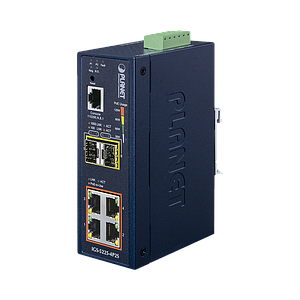 Switch Administrable industrial L2+ de 4 puertos 10/100/1000T C/PoE 802.3at + 2 puertos SFP 100/1000X