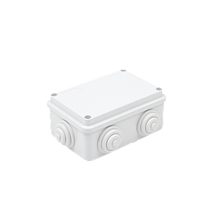 Caja de derivación de PVC Auto-extinguible con 6 entradas, tapa atornillada, 120x80x50 MM, Para Exterior (IP55)