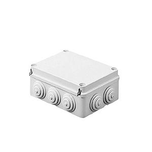 Caja de derivación de PVC Auto-extinguible con 12 entradas, tapa atornillada, 240x190x90 MM, Para Exterior (IP55)