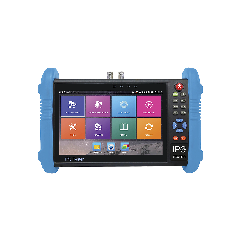 Probador de Vídeo Android con Pantalla LCD de 7&quot; para IP ONVIF / HD-TVI 5MP (TurboHD) / Análogo, ONVIF, Wi-Fi, Scanner IP, WiFi, entrada HDMI