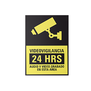 Letrero de Videovigilancia en Poliestireno / Paquete con 10