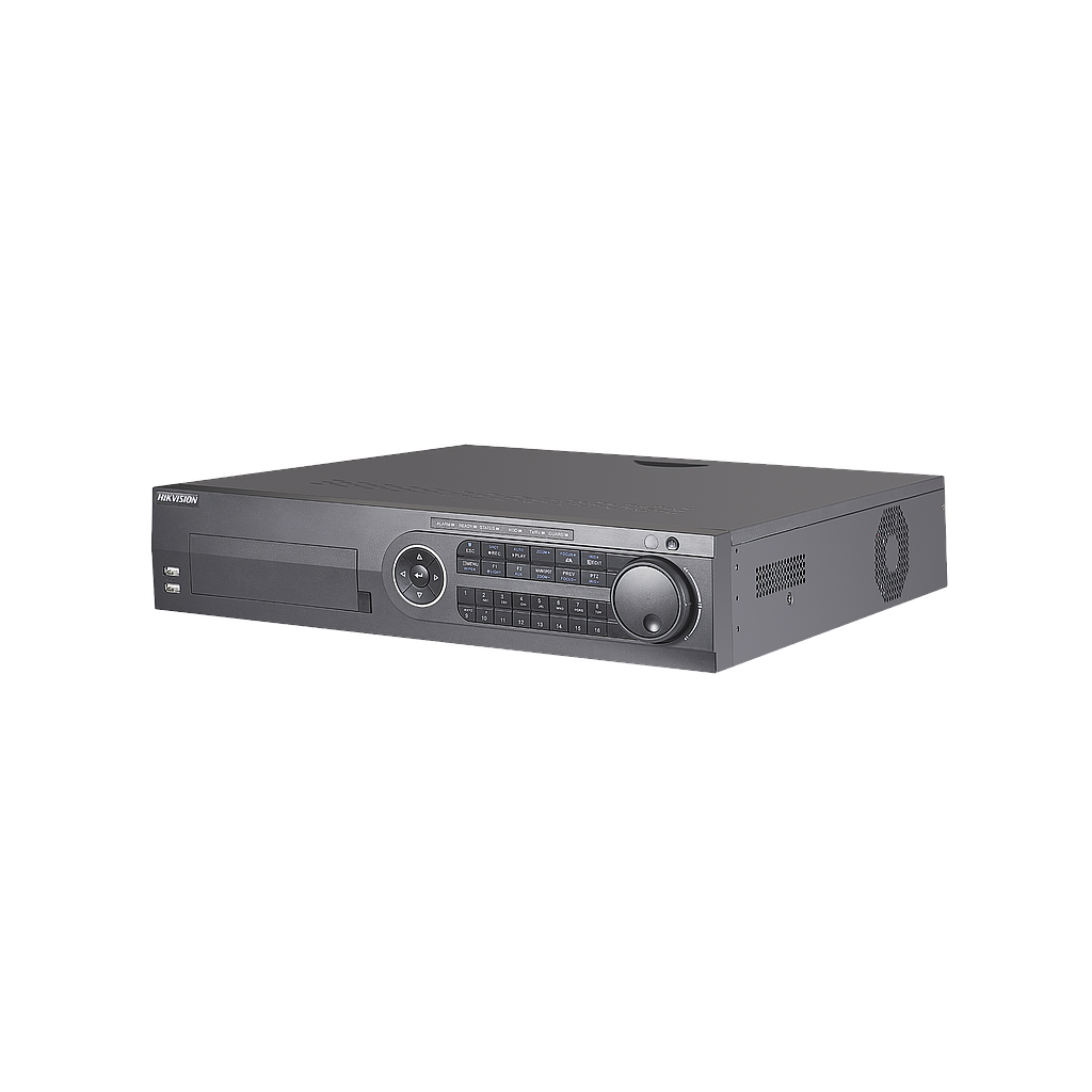 DVR 8 Megapixel / 32 Canales TURBOHD + 16 Canales IP / 8 Bahías de Disco Duro / Arreglo RAID / 16 canales de Audio / 16 Entradas de Alarma