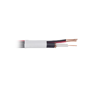 Bobina de cable coaxial RG59 de 152 m con 95% de cobre y 2 conductores calibre 18 para alimentación, para Aplicaciones de CCTV Color Blanco
