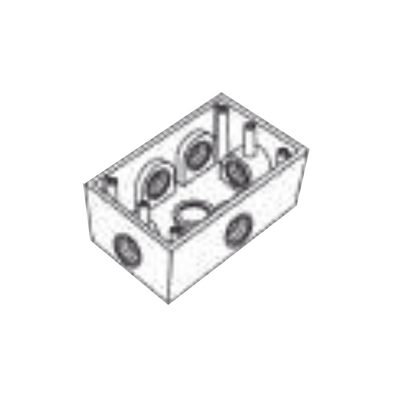 Caja Condulet FS de 1/2&quot; ( 12.7 mm) con seis bocas a prueba de intemperie.