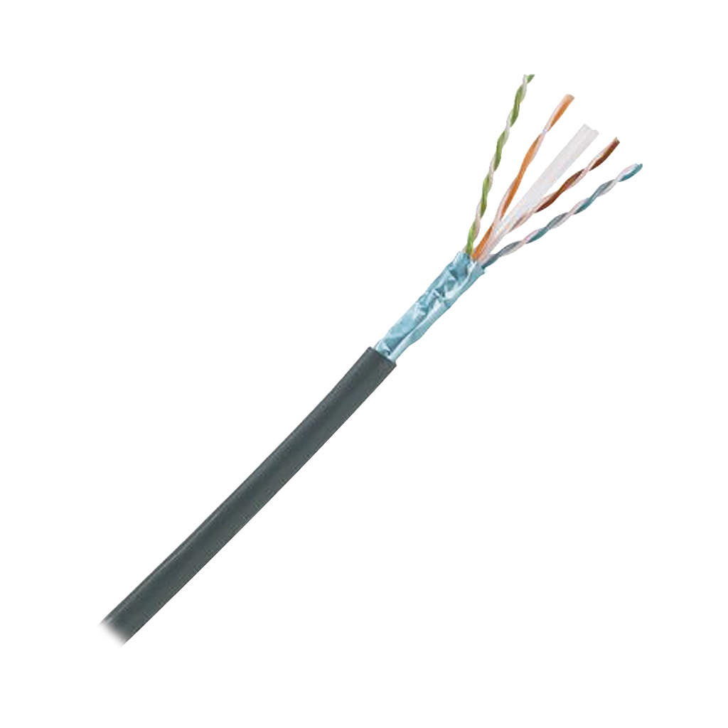 Bobina de Cable Planta Externa con Gel, de 4 pares, Cat6A, Blindado F/UTP, Color Negro, 305m