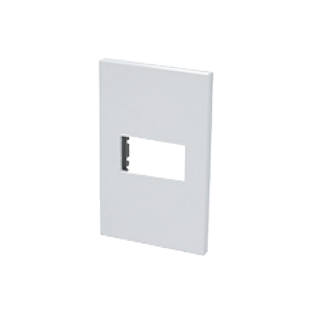 Placa de policarbonato con base de acero para 1 módulo 1/3 color blanco.