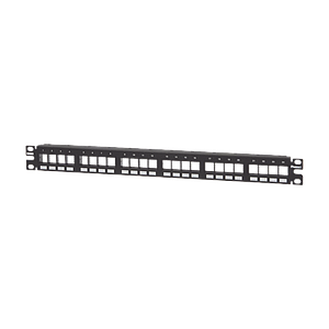 Panel de Parcheo Modular Keystone (Sin Conectores), Numerado y Espacio para Etiquetas, de 24 puertos, 1UR