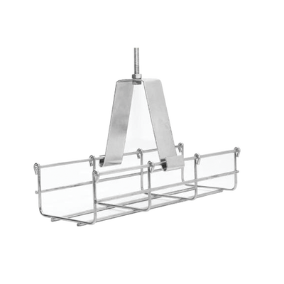 Suspensión conjunto 100 mm, para montar la charola desde el techo, con acabado Electro Zinc para varilla de 1/4, 5/16 y 3/8