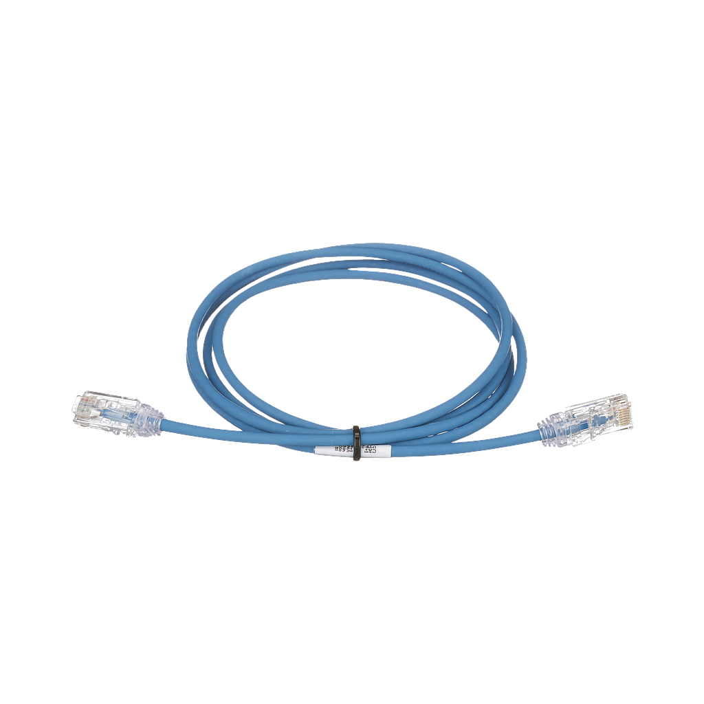 Cable de Parcheo TX6, UTP Cat6, Diámetro Reducido (28AWG), Color Azul, 3ft
