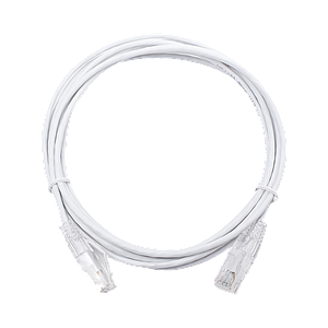 Cable de Parcheo Slim UTP Cat6 - 3 m Blanco Diámetro Reducido (28 AWG)