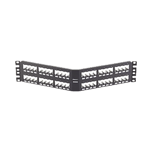 Panel de Parcheo Modular Mini-Com (Sin Conectores), Angulado, Totalmente Blindado, de 48 puertos, 2UR