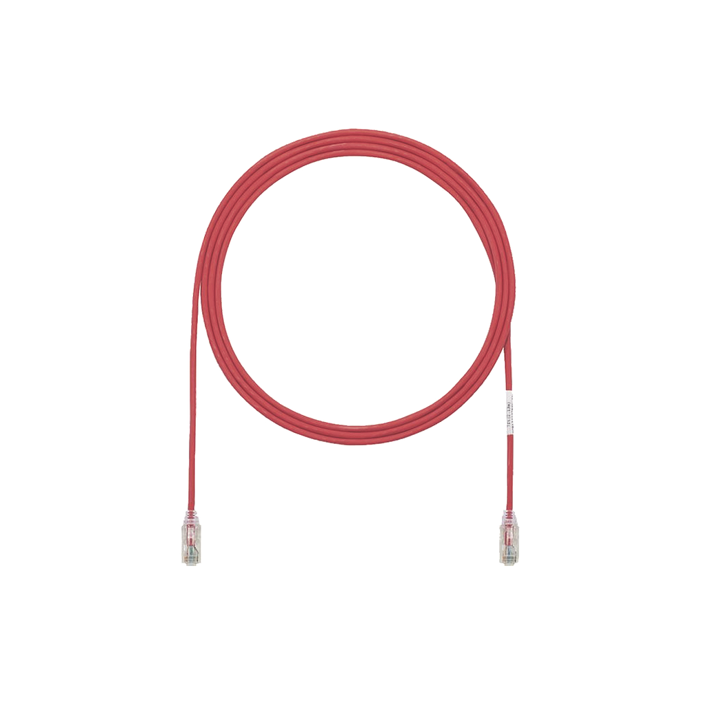 Cable de Parcheo TX6, UTP Cat6, Diámetro Reducido (28AWG), Color Rojo, 10ft