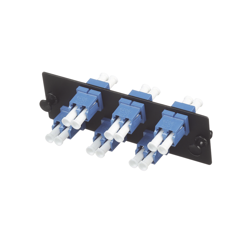 Placa Acopladora de Fibra Optica FAP, Con 6 Conectores LC Duplex (12 Fibras), Para Fibra Monomodo OS1/OS2, Color Azul