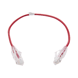 Cable de Parcheo Slim UTP Cat6 - 30 cm Rojo Diámetro Reducido (28 AWG)