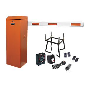 Kit COMPLETO Barrera Derecha XB ANARANJADA / 3M / Incluye Sensor de masa, Transformador, Lazo, Ancla, Fotoceldas y 2 Controles Inalámbricos