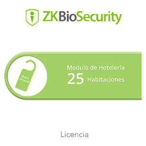 Licencia para ZKBiosecurity para modulo de hoteleria para 25 habitaciones