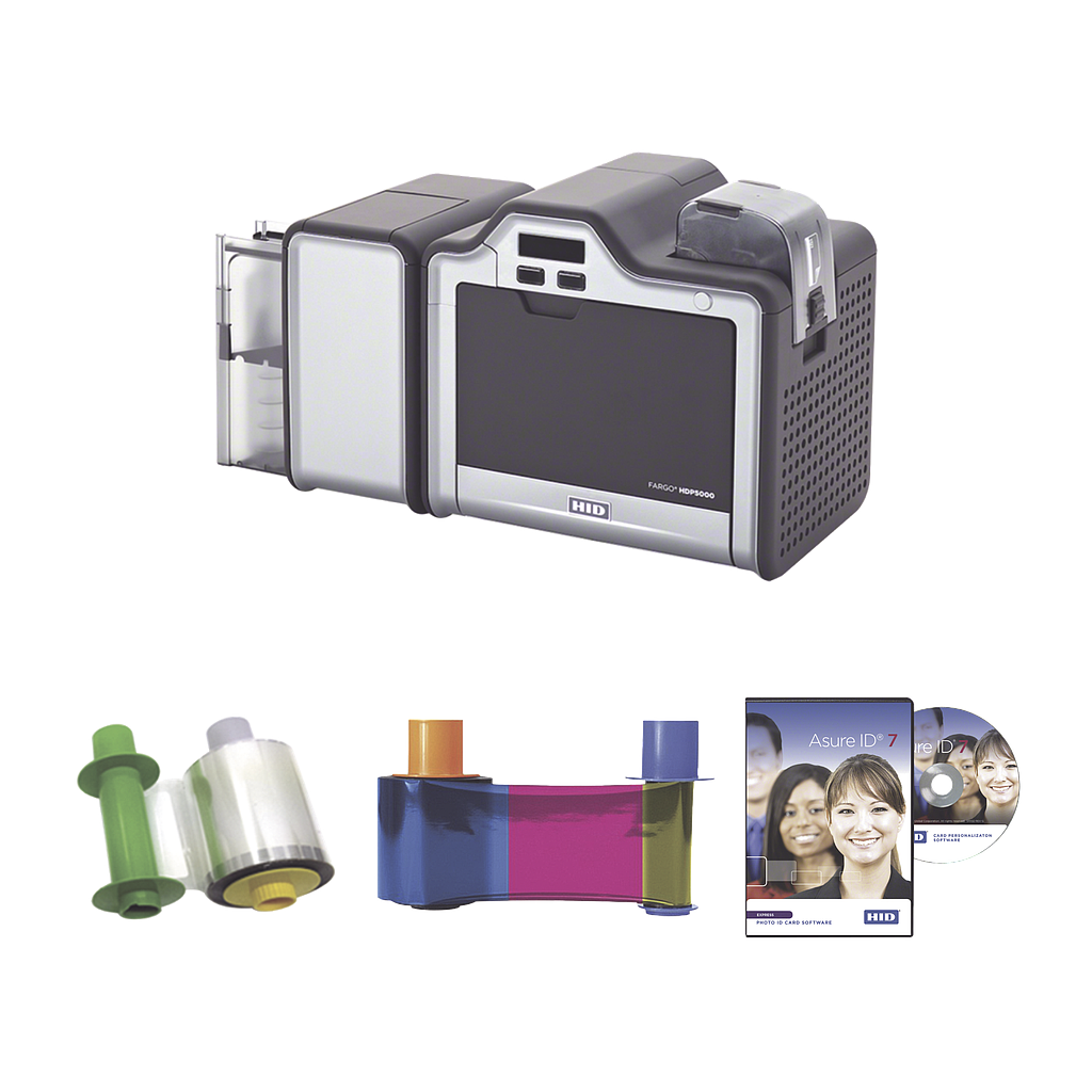 Kit Impresora Retransferencia HDP5000/ UN Lado/ Incluye Ribbon, Film y Software/ 3 Años Garantía