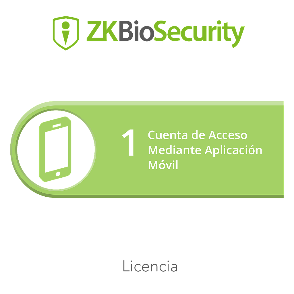 Licencia para ZKBiosecurity para 1 cuenta de acceso mediante aplicación móvil