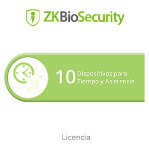Licencia para ZKBiosecurity permite gestionar hasta 10 dispositivos para tiempo y asistencia