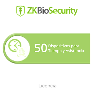 Licencia para ZKBiosecurity permite gestionar hasta 50 dispositivos para tiempo y asistencia