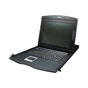 Monitor con teclado y trackpad KVM para Rack de 1U de 8 puertos VGA