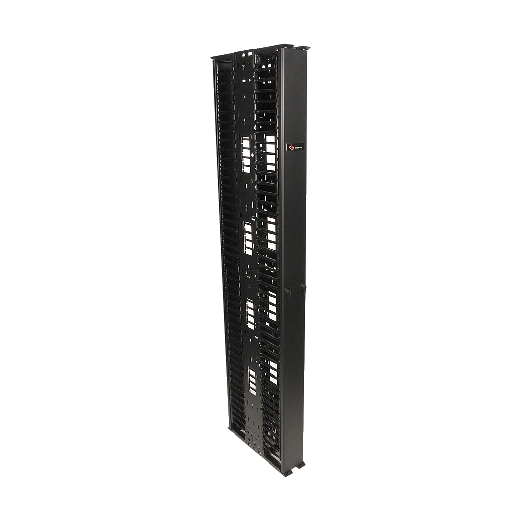 Organizador RouteIT Vertical Doble de 45UR, Fabricado en Acero Laminado en Frío 16AWG, 10in (254 mm) de Ancho