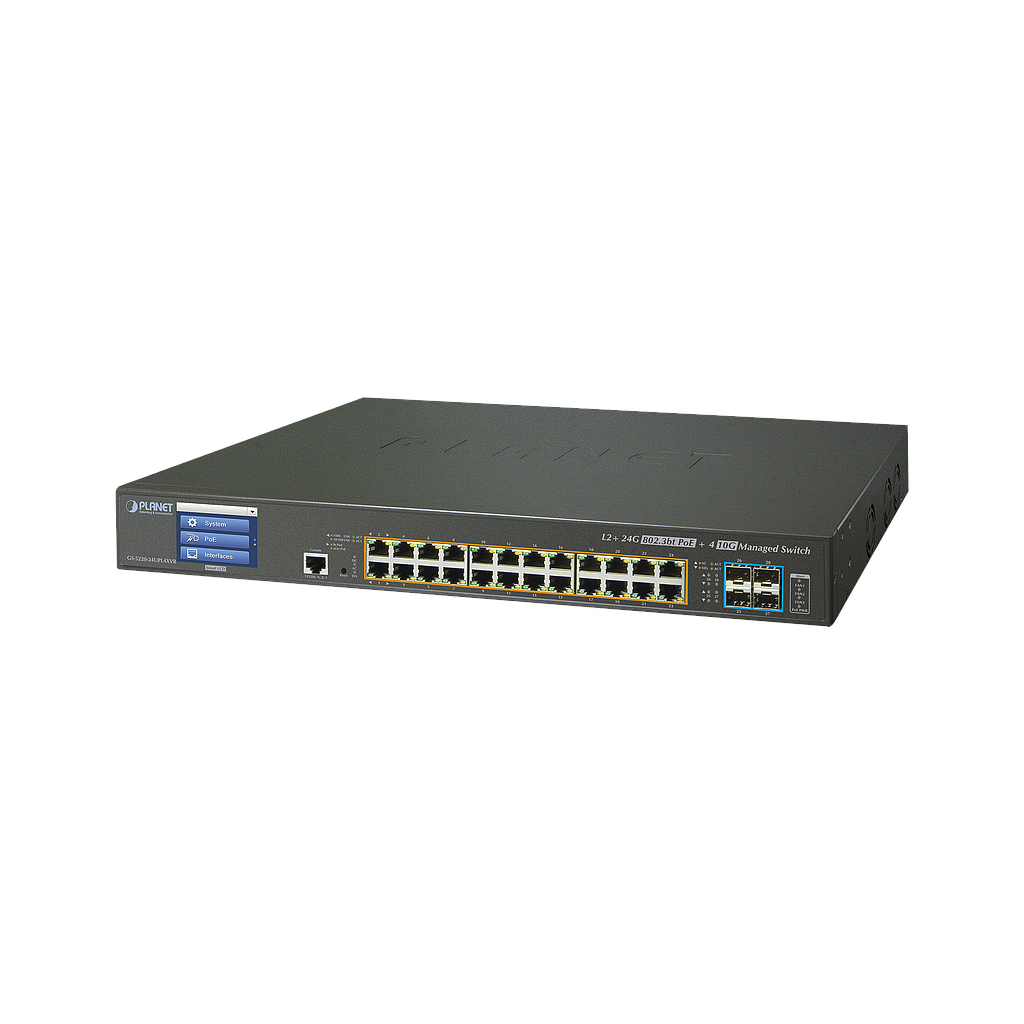 Switch Administrable L3 24 puertos 10/100/1000 Mbps c/Ultra PoE 400 Watts, 4 Puertos 10G SFP+