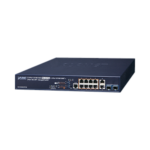 Switch Administrable L3 8 puertos 10/100/1000 Mbps c/PoE 802.3bt 75 watts, 2 puertos Gigabit uplink, 2 puertos 10G SFP+